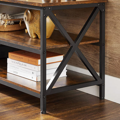 TV Stand, TV Table for up to 65-Inch TVs, Media TV Console with Shelves