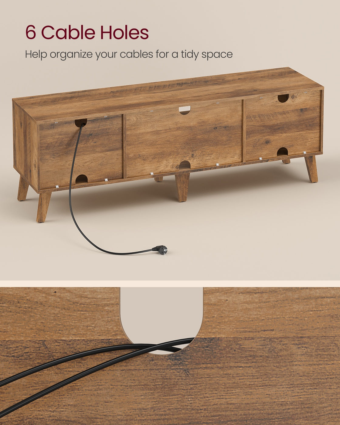58-Inch TV Console with Adjustable Shelf