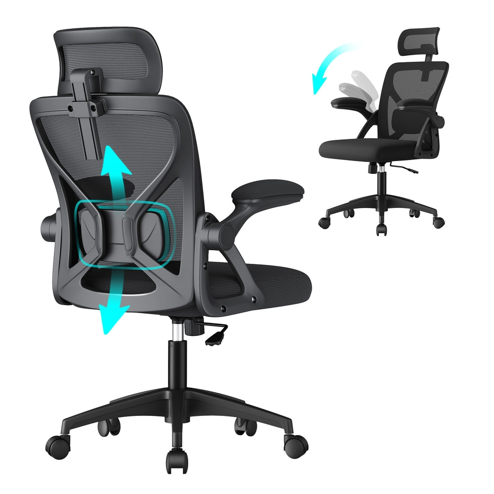 Office Chair, Ergonomic Mesh, Adjustable, Dove Gray - image 32