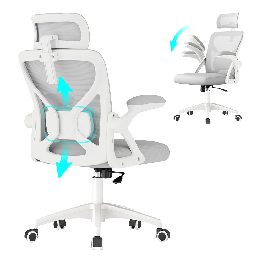 Office Chair, Ergonomic Mesh, Adjustable, Dove Gray - image 31