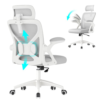 Office Chair, Ergonomic Mesh, Adjustable, Dove Gray - image 31