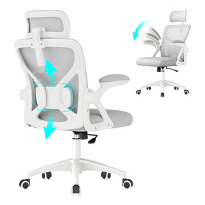 Office Chair, Ergonomic Mesh, Adjustable, Dove Gray - image 31