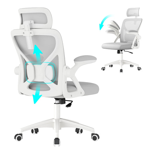 Office Chair, Ergonomic Mesh, Adjustable, Dove Gray - image 1