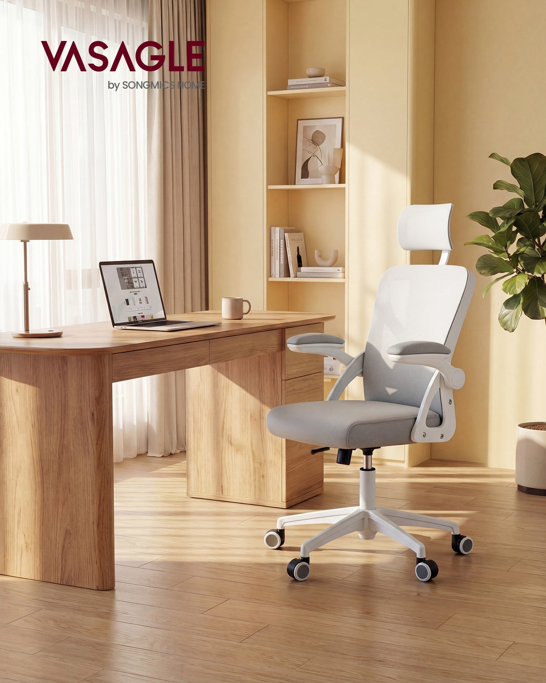Office Chair, Ergonomic Mesh, Adjustable, Dove Gray - image 2