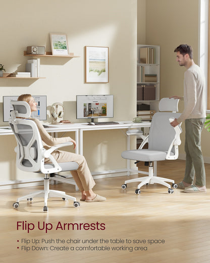 Office Chair, Ergonomic Mesh, Adjustable, Dove Gray - image 8