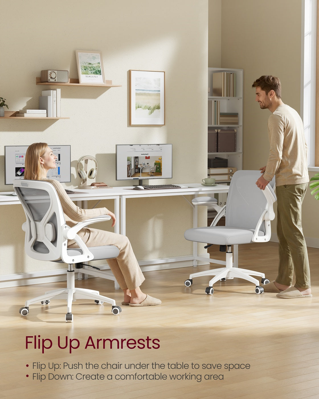 Office Chair, Ergonomic Mesh, Adjustable, Dove Gray - image 30