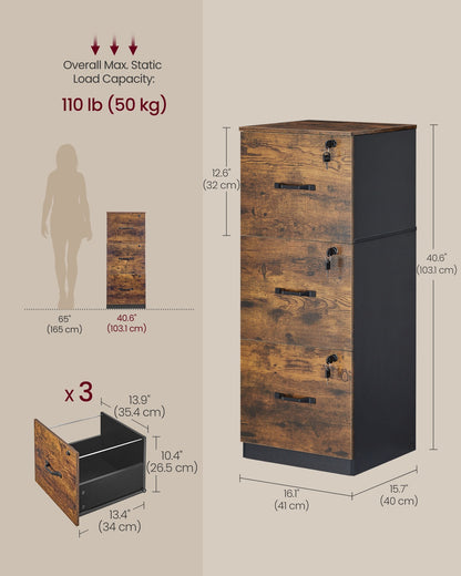 3-Drawer Vertical Lockable file cabinet with drawers - image 5