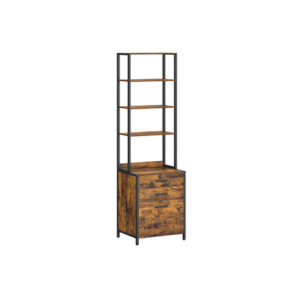 Home Office Filing Cabinet with Height-Adjustable Open Shelves - image 2