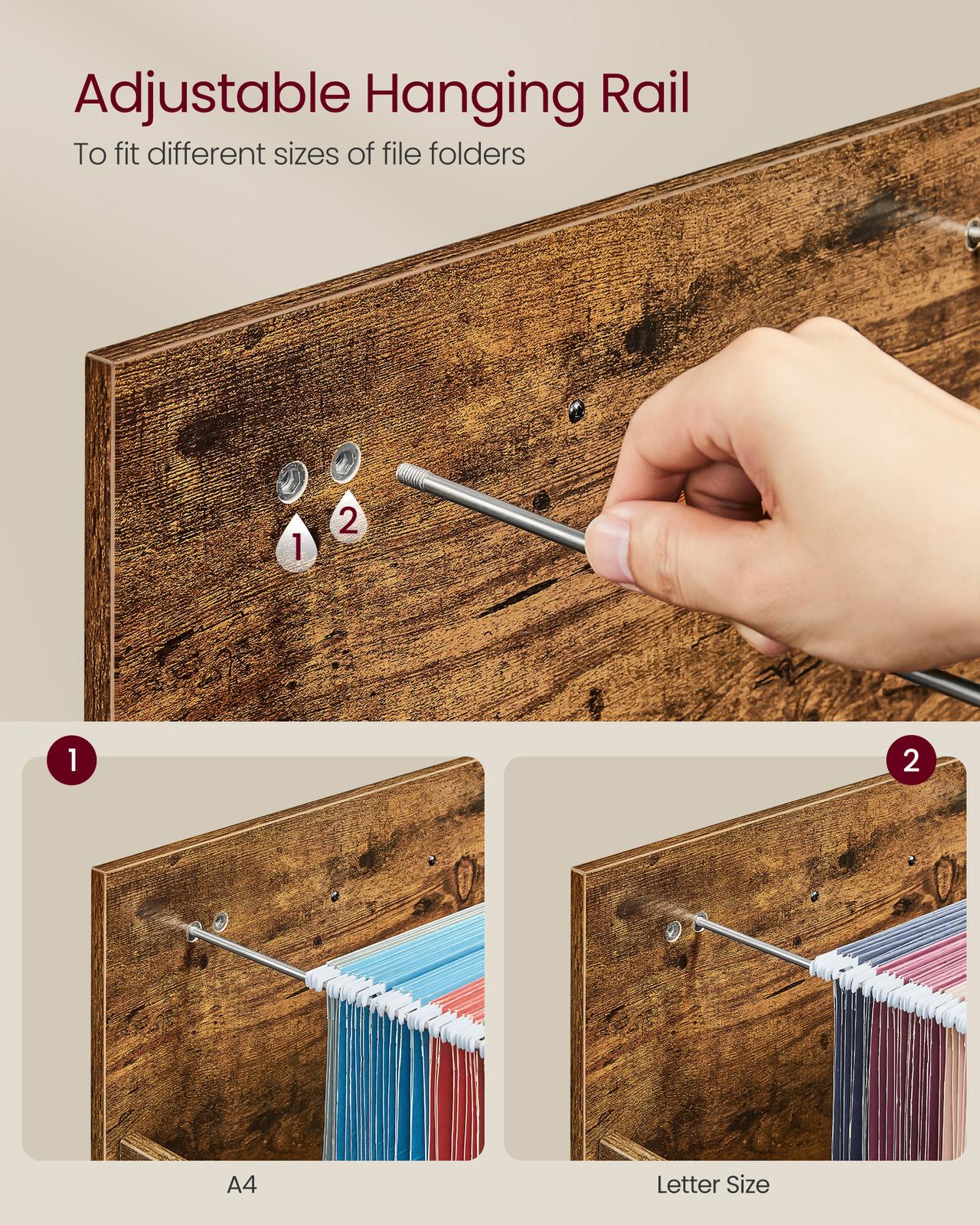 Home Office Filing Cabinet with Height-Adjustable Open Shelves - image 7