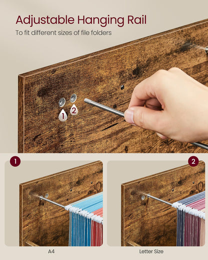 Home Office Filing Cabinet with Height-Adjustable Open Shelves - image 7