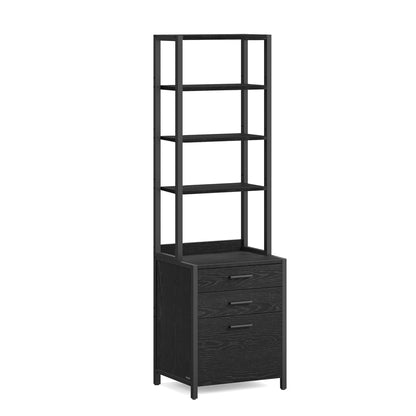Home Office Filing Cabinet with Height-Adjustable Open Shelves - image 10