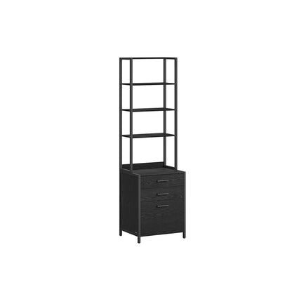 Home Office Filing Cabinet with Height-Adjustable Open Shelves - image 13