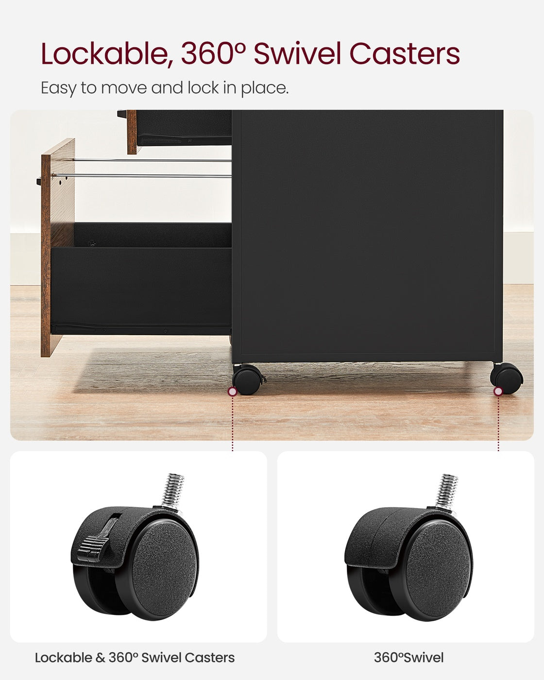 Mobile Filing Cabinet with Wheels - image 7
