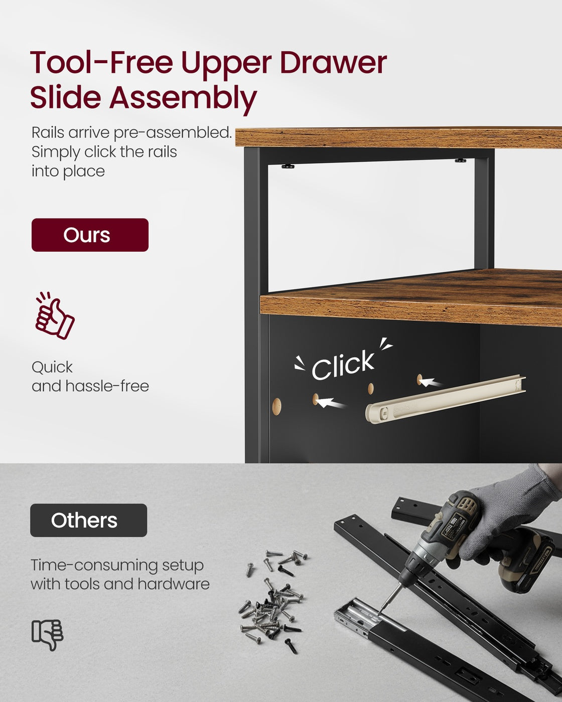 Mobile Filing Cabinet with Wheels - image 9