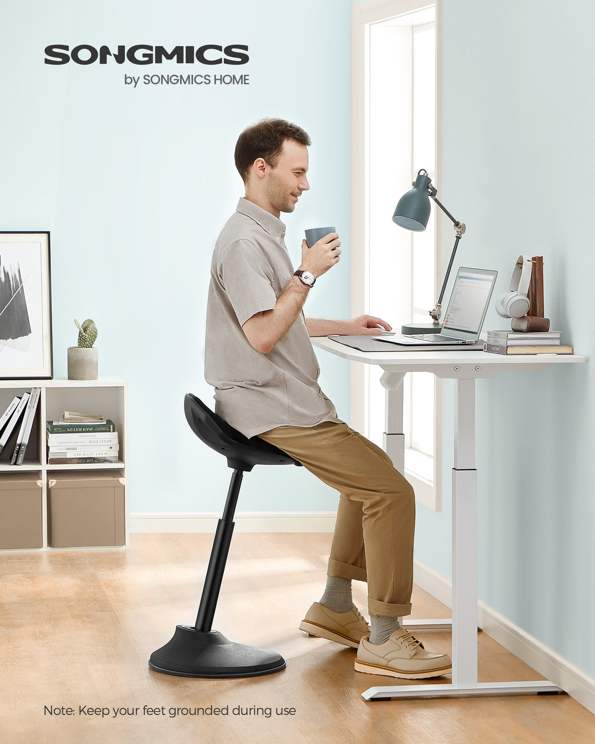 Office Chair | Adjustable Standing Desk Chair 24"-34" | Swivel Ergonomic Standing Stool