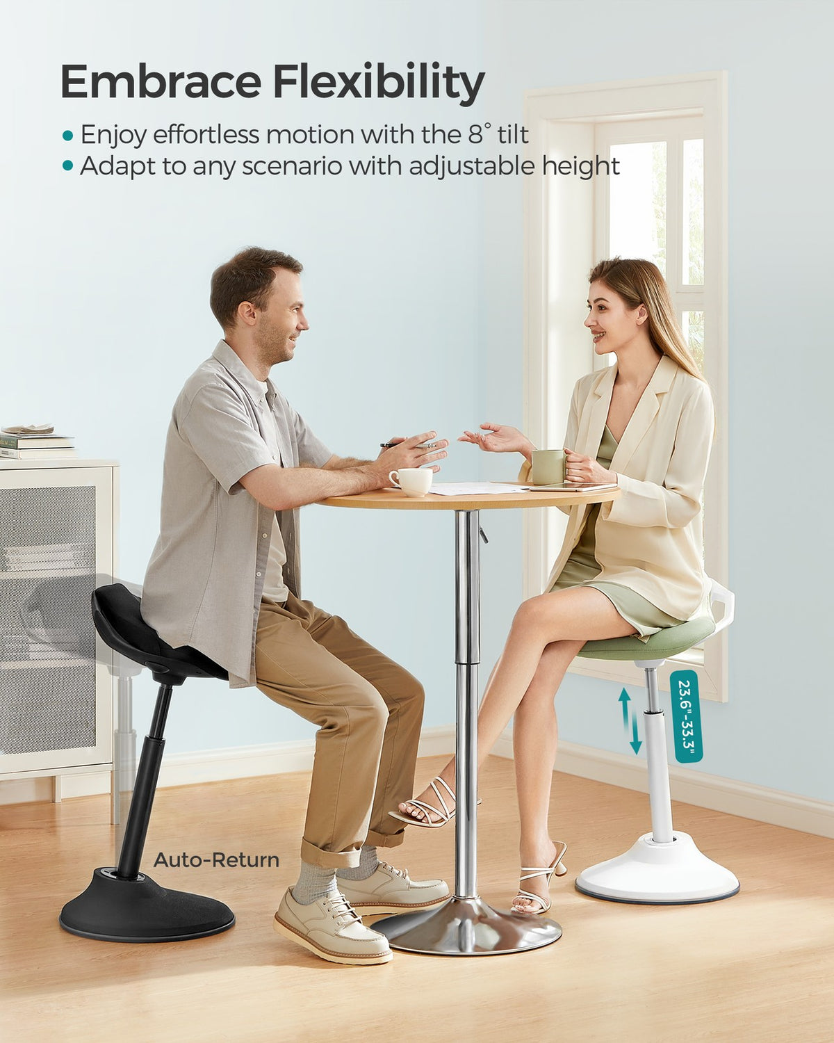 Office Chair | Adjustable Standing Desk Chair 24"-34" | Swivel Ergonomic Standing Stool