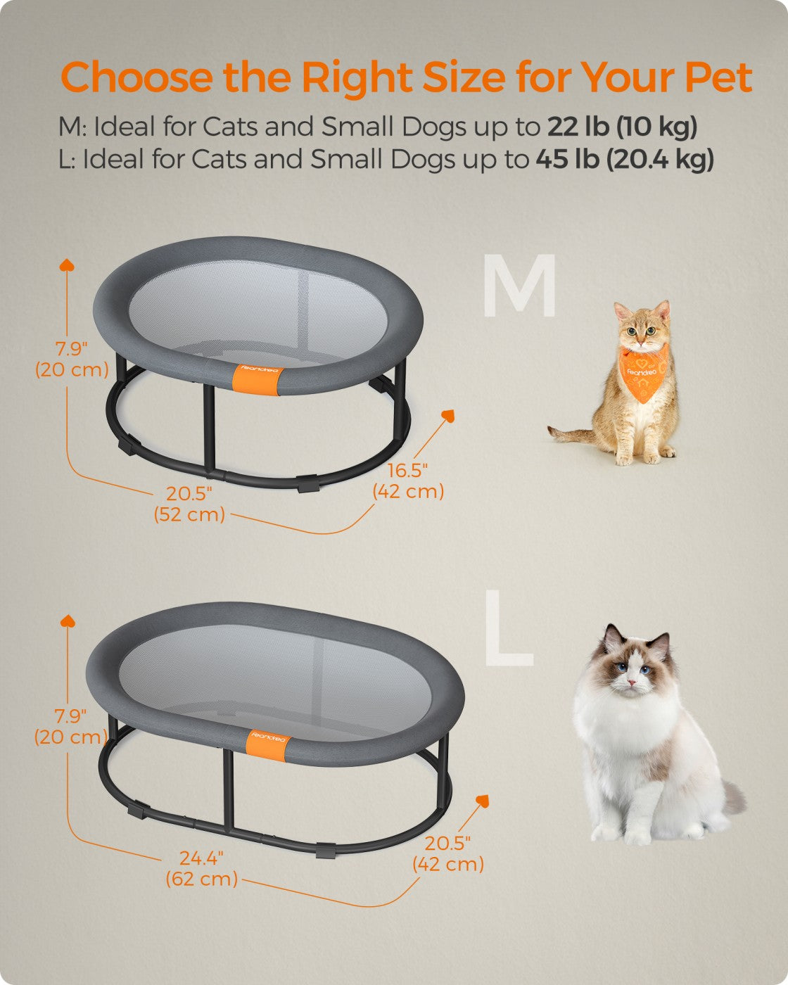 Elevated Oval Dog Bed for Small and Large Dogs Gray