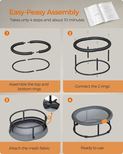 Elevated Oval Dog Bed for Small and Large Dogs Gray