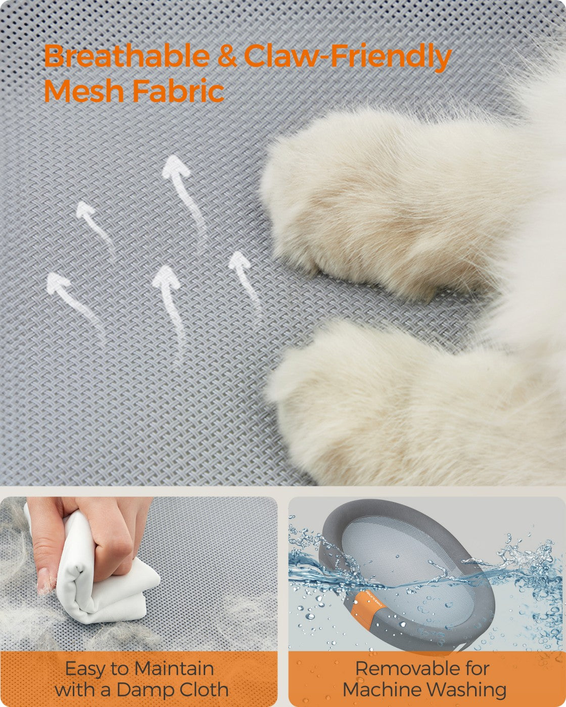 Elevated Oval Dog Bed for Small and Large Dogs Gray