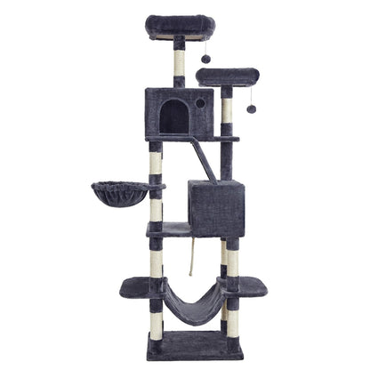 Large cat tree with scratching posts hammock and perches for indoor cats - image 16