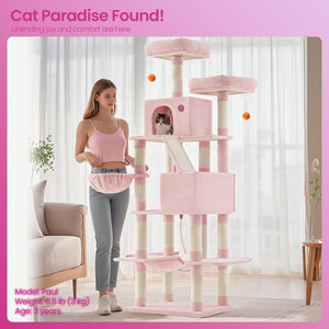 Large cat tree with scratching posts hammock and perches for indoor cats - image 14