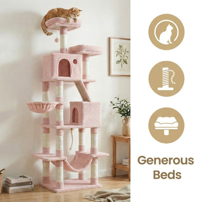 Large cat tree with scratching posts hammock and perches for indoor cats - image 5