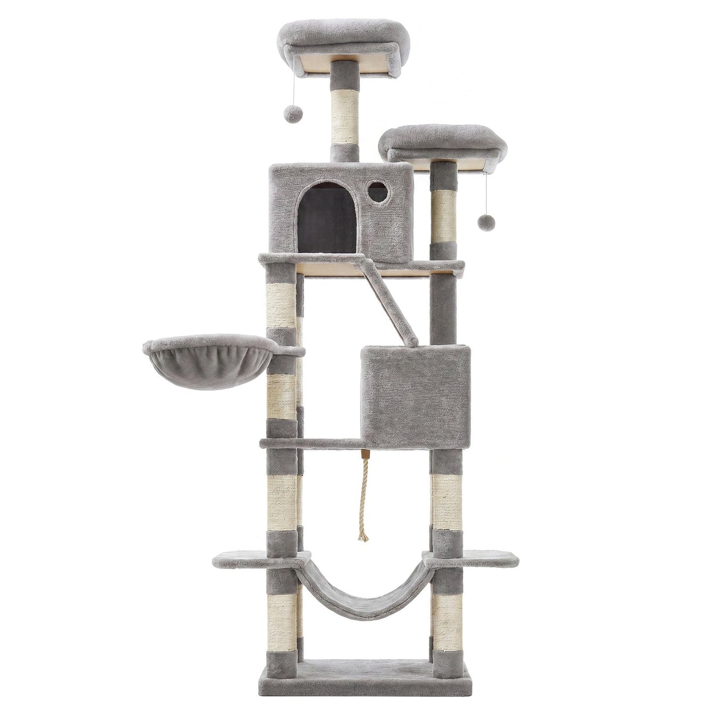 Large cat tree with scratching posts hammock and perches for indoor cats - image 17