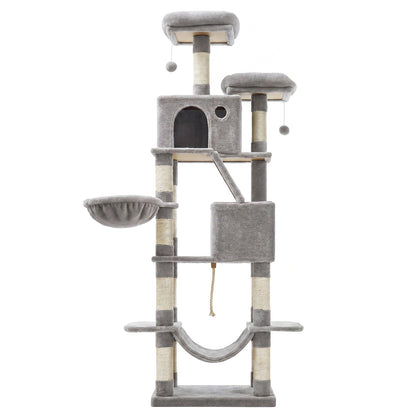Large cat tree with scratching posts hammock and perches for indoor cats - image 17