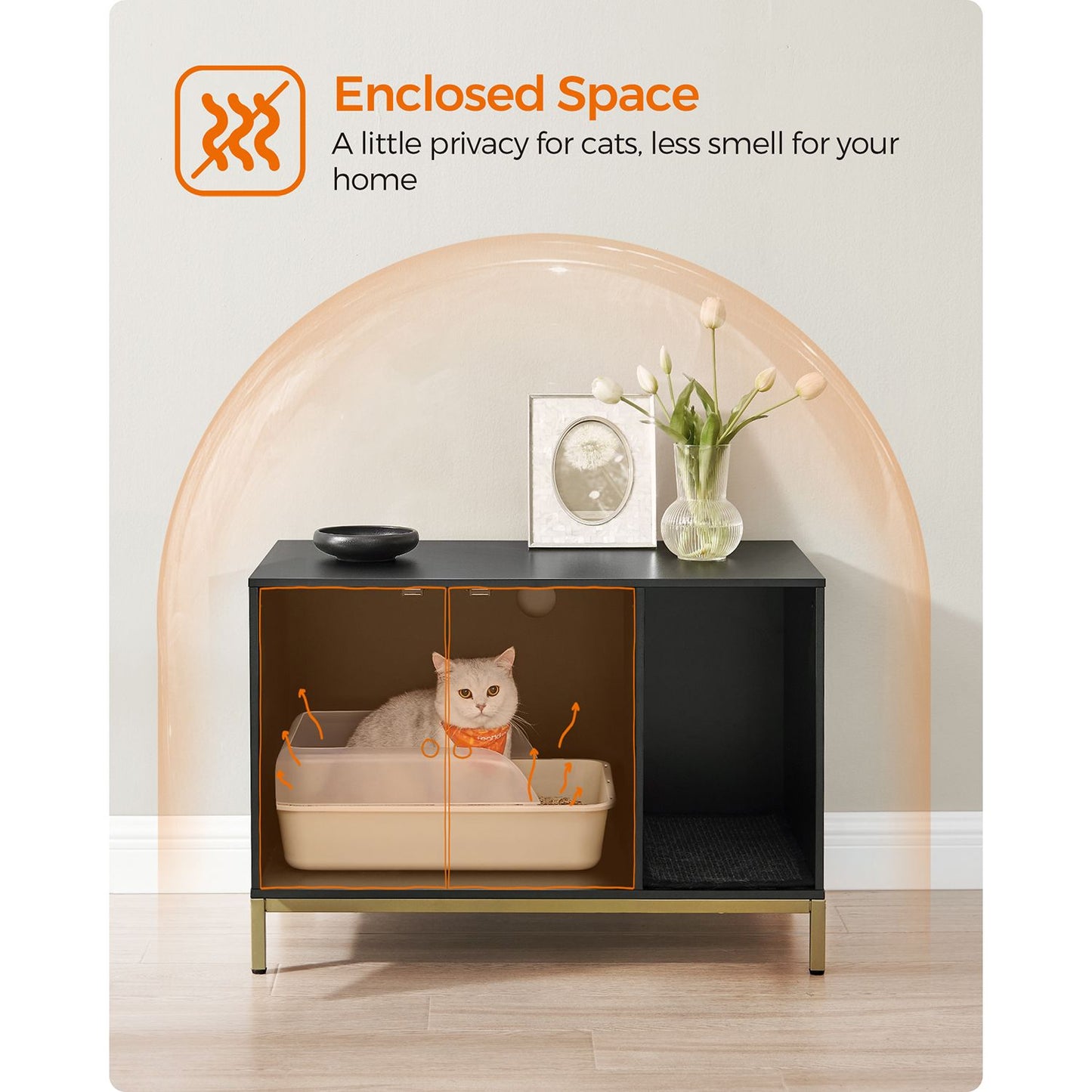 Modern Cat Litter Box Furniture Hidden