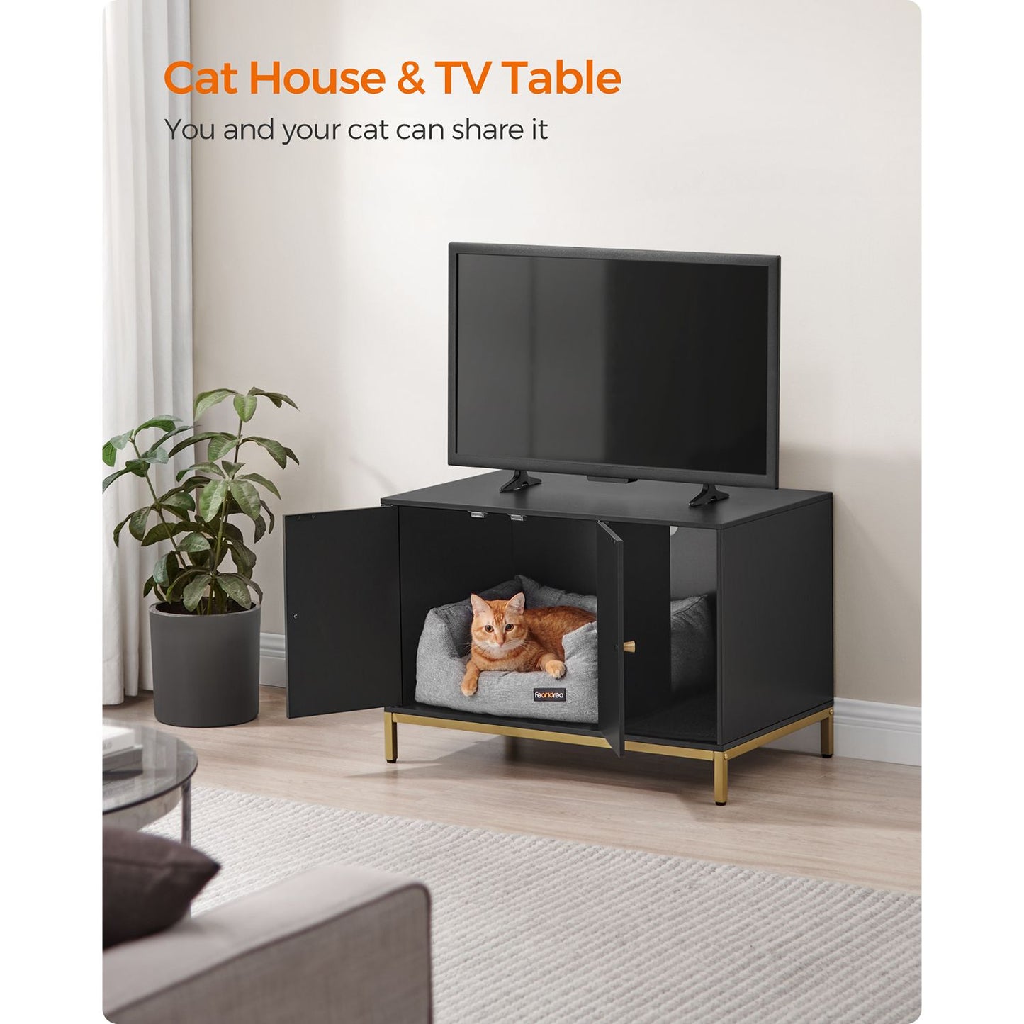 Modern Cat Litter Box Furniture Hidden