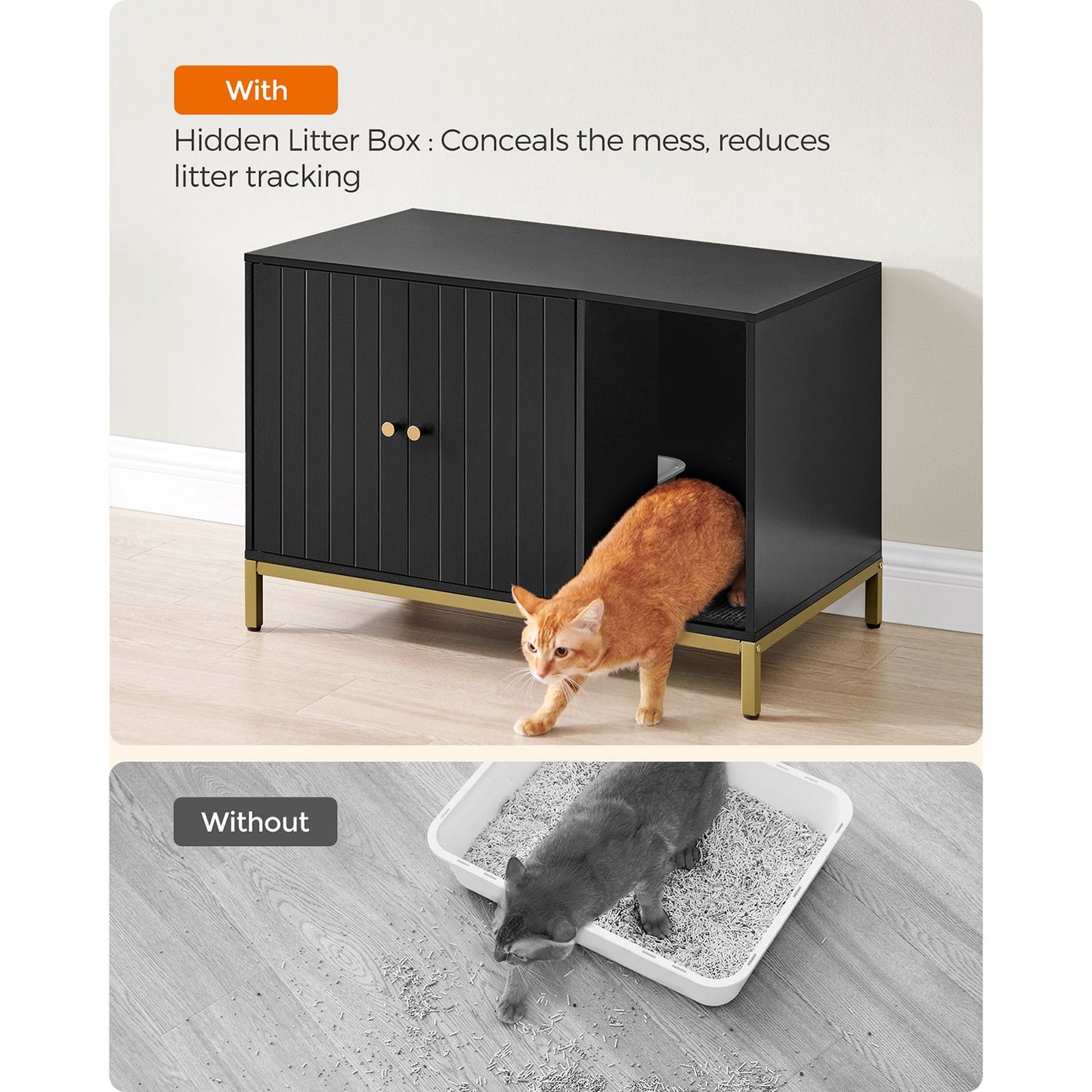 Modern Cat Litter Box Furniture Hidden