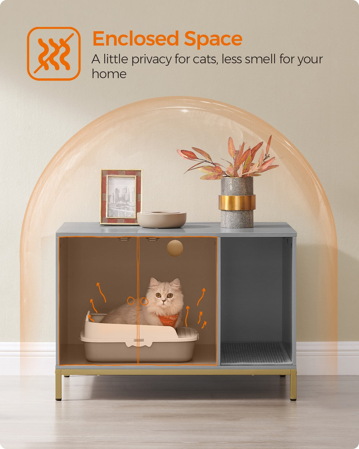 Modern Cat Litter Box Furniture Hidden