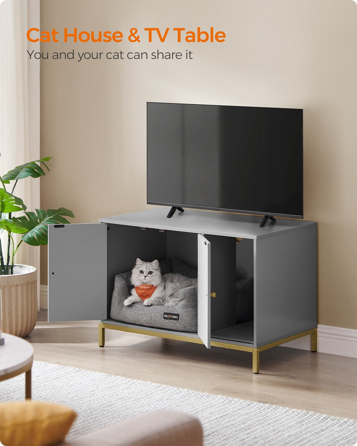 Modern Cat Litter Box Furniture Hidden