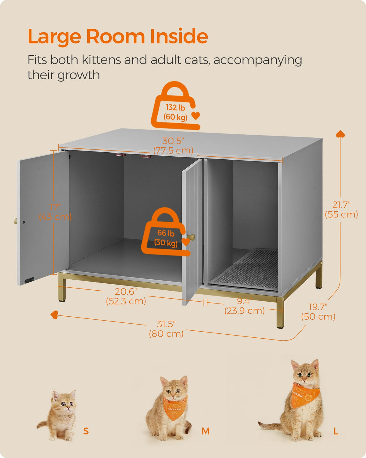 Modern Cat Litter Box Furniture Hidden