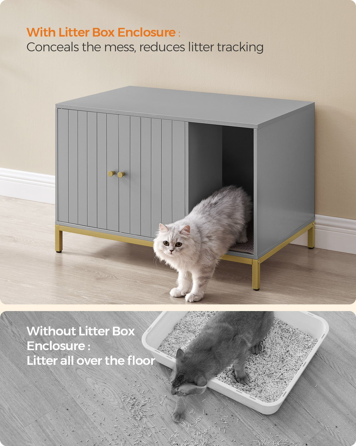 Modern Cat Litter Box Furniture Hidden