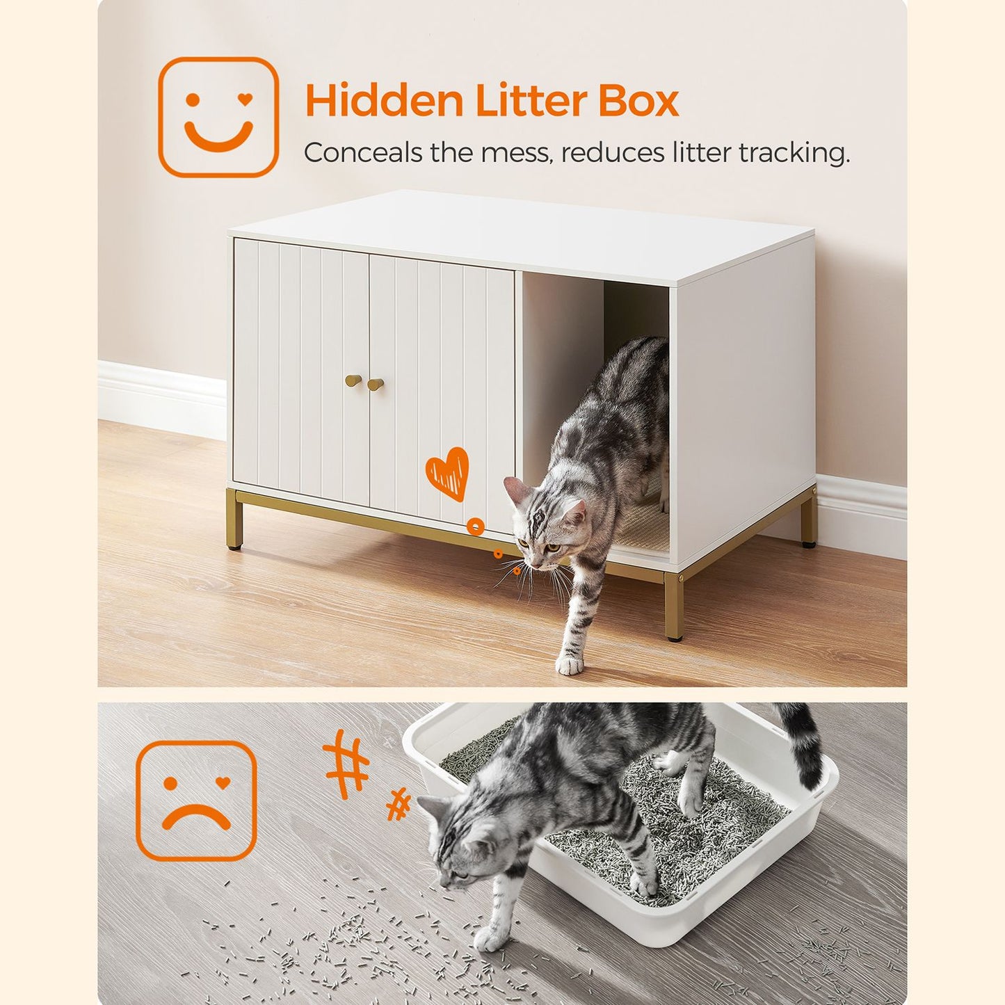 Modern Cat Litter Box Furniture Hidden