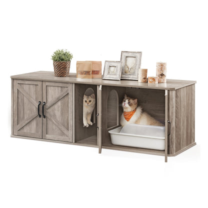 Modern Cat Litter Box Furniture Hidden for 2 Cats - image 1