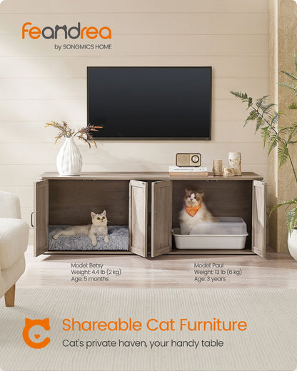 Modern Cat Litter Box Furniture Hidden for 2 Cats - image 3