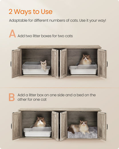 Modern Cat Litter Box Furniture Hidden for 2 Cats - image 4