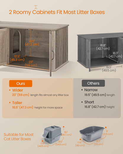 Modern Cat Litter Box Furniture Hidden for 2 Cats - image 5