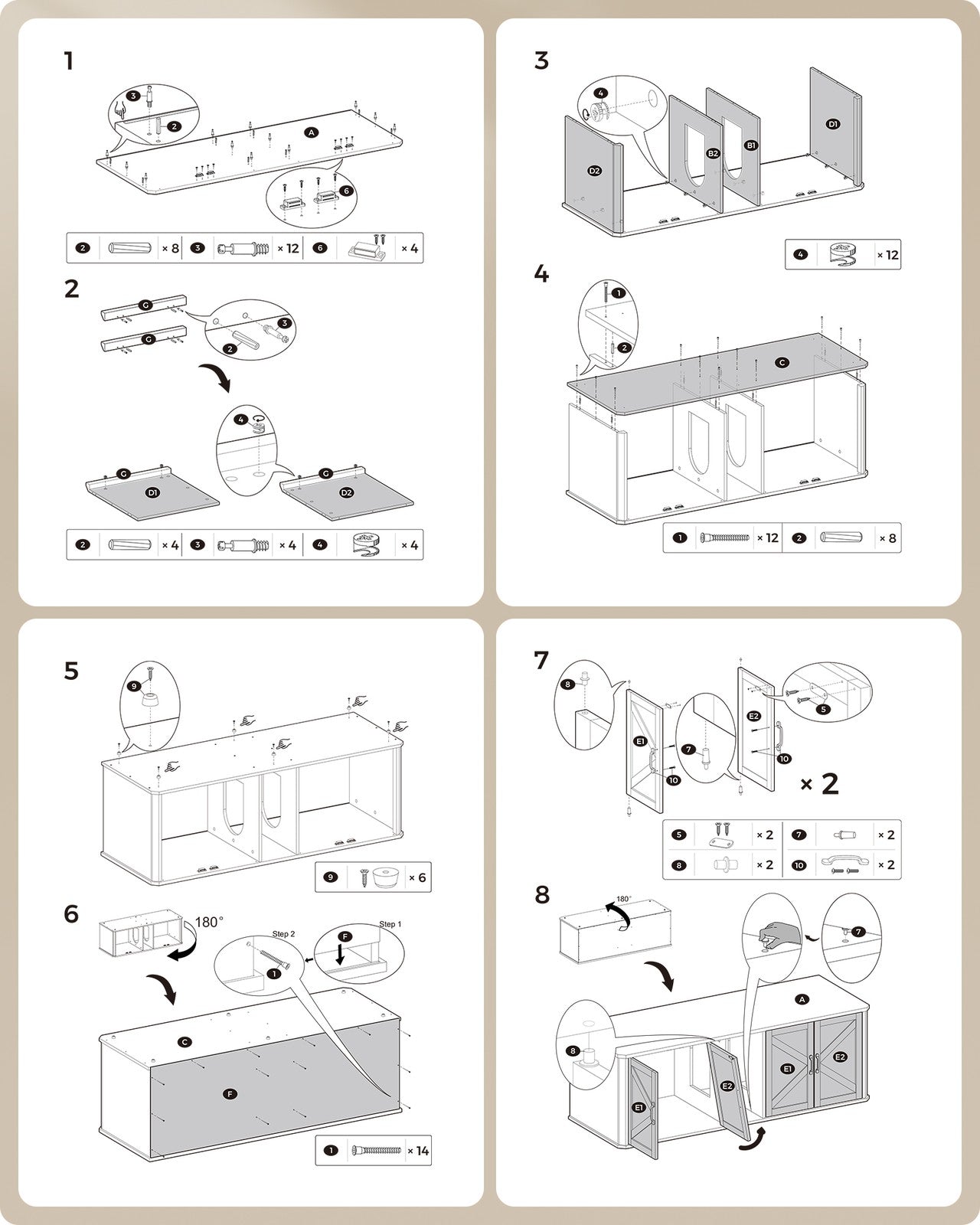 Modern Cat Litter Box Furniture Hidden for 2 Cats - image 8