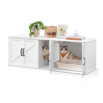 Modern Cat Litter Box Furniture Hidden for 2 Cats - image 9