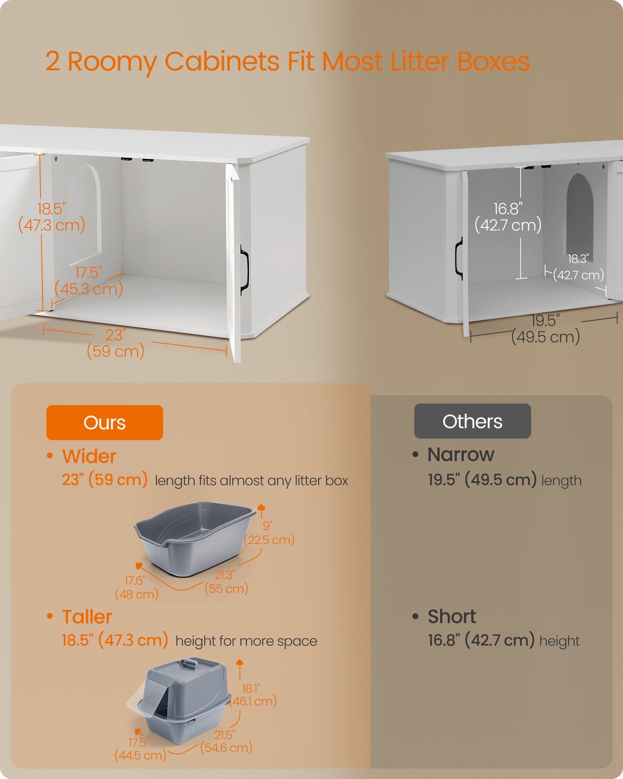 Modern Cat Litter Box Furniture Hidden for 2 Cats - image 11