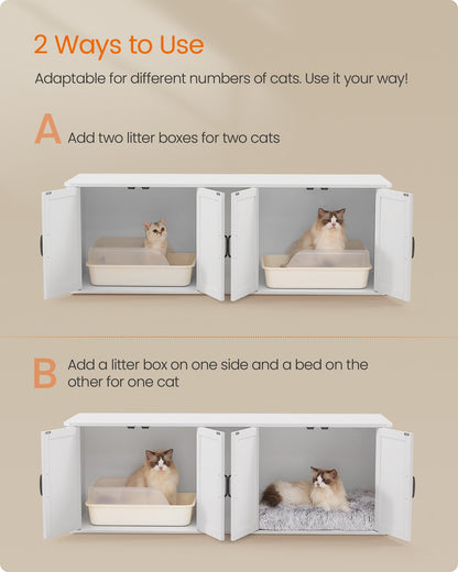 Modern Cat Litter Box Furniture Hidden for 2 Cats - image 14