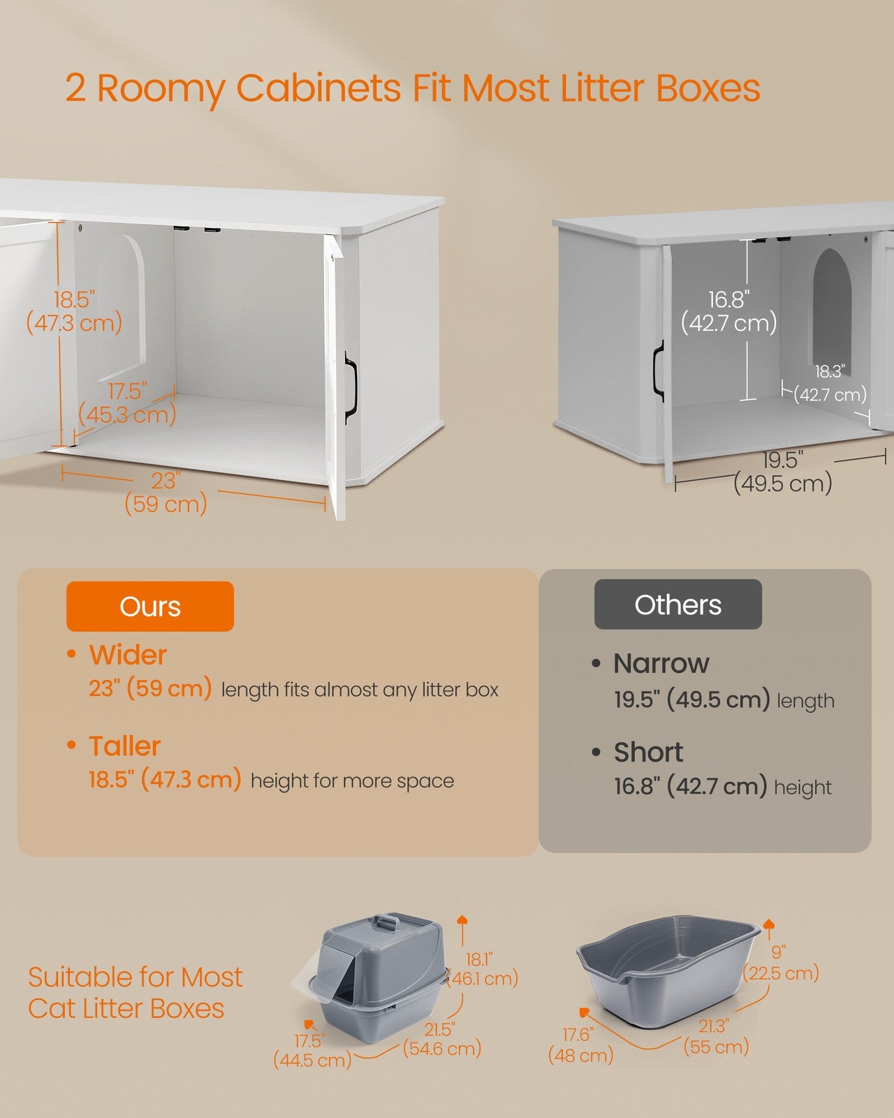 Modern Cat Litter Box Furniture Hidden for 2 Cats - image 15