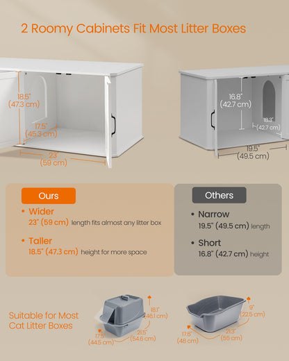 Modern Cat Litter Box Furniture Hidden for 2 Cats - image 15