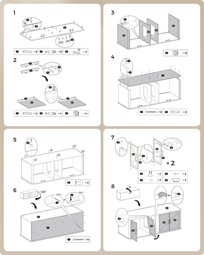 Modern Cat Litter Box Furniture Hidden for 2 Cats - image 18