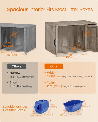 Modern Cat Litter Box Furniture Hidden with Front Entry - image 5
