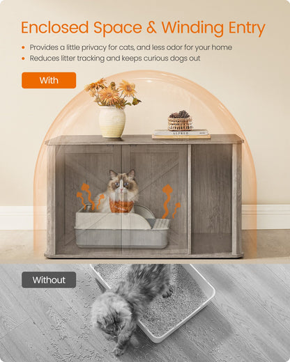 Modern Cat Litter Box Furniture Hidden with Front Entry - image 7