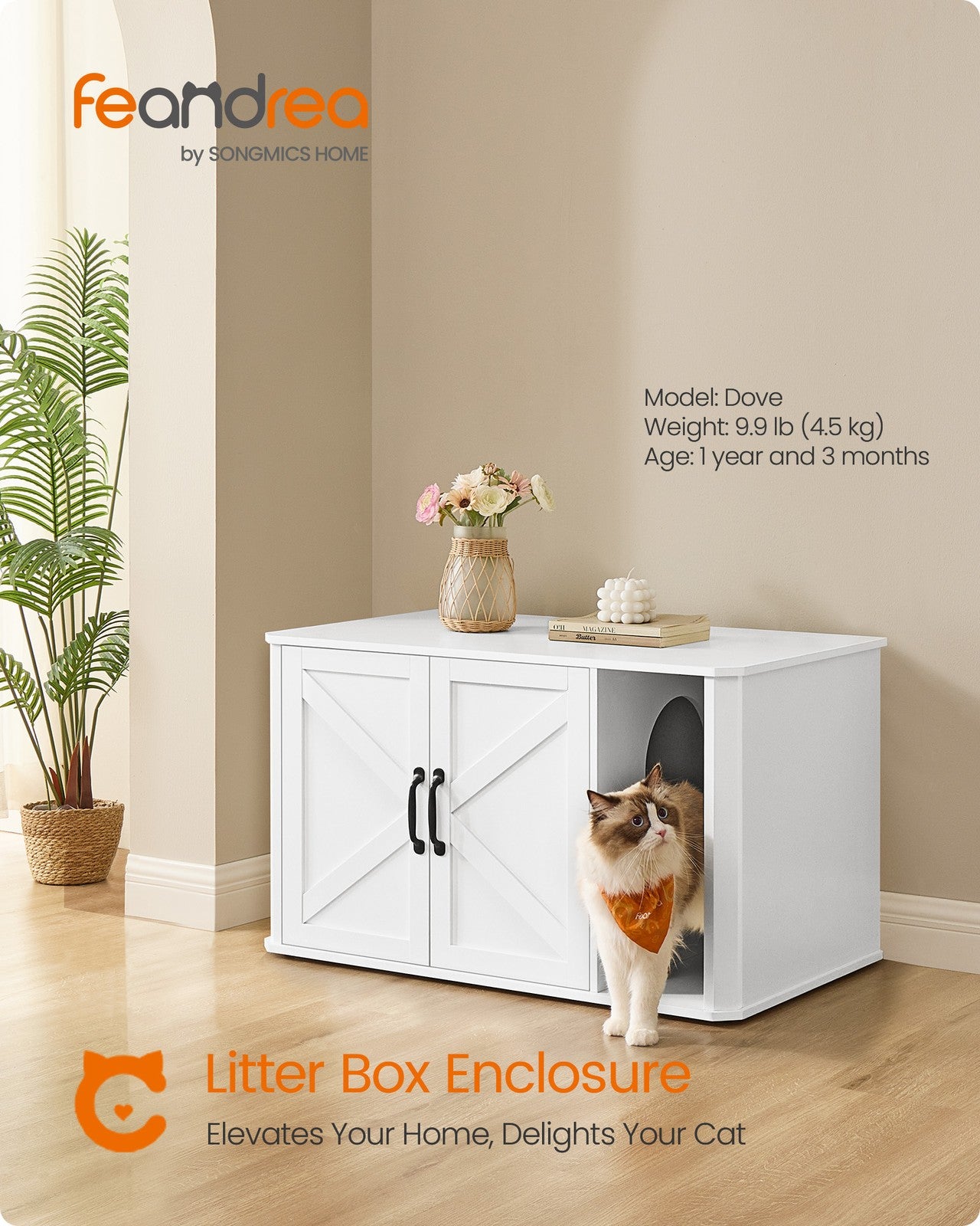 Modern Cat Litter Box Furniture Hidden with Front Entry - image 10